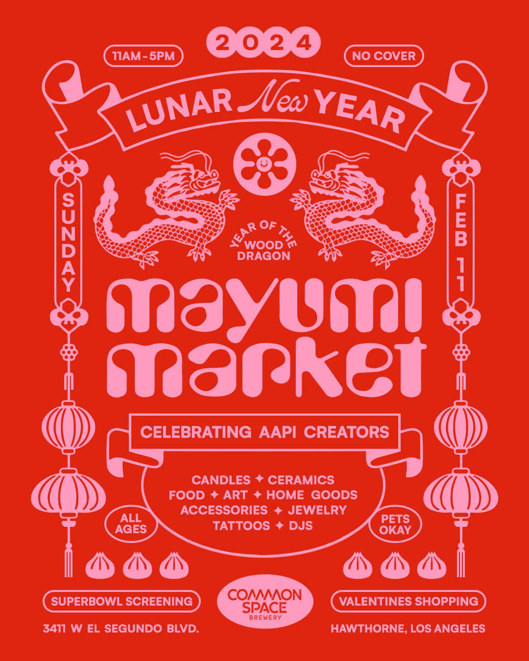 Mayumi Market at Common Space Brewery for a Lunar New Year and Super Bowl celebration