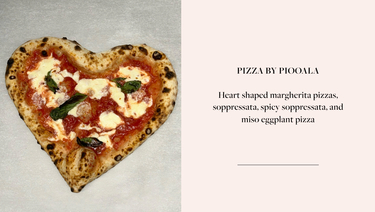 pi00a heart shaped margherita pizzas will be at the valentine's day market & mixer harbor salon is hosting