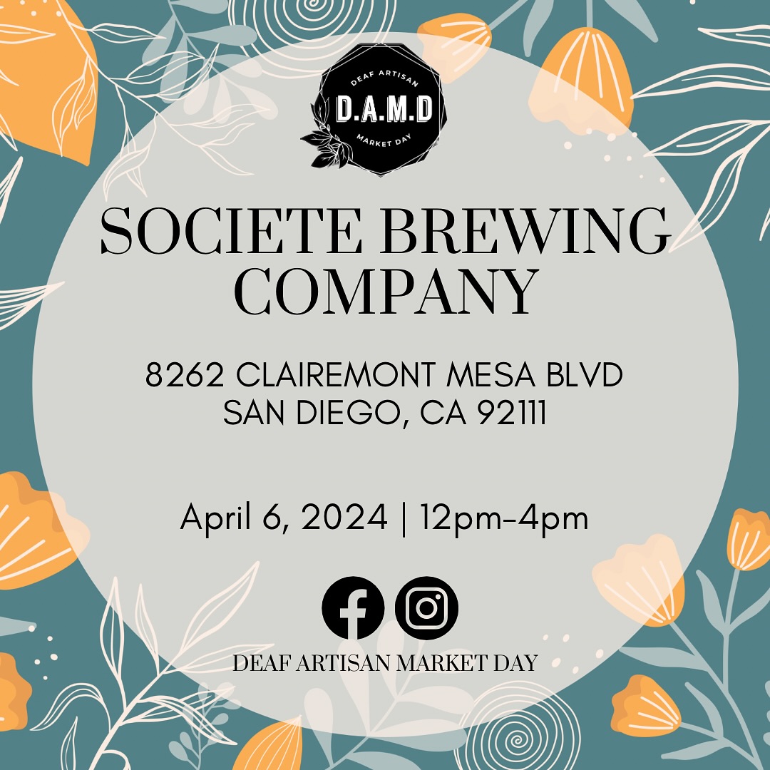 pi00ala will be popping up at societe brewing company in san diego with deaf artisan market day